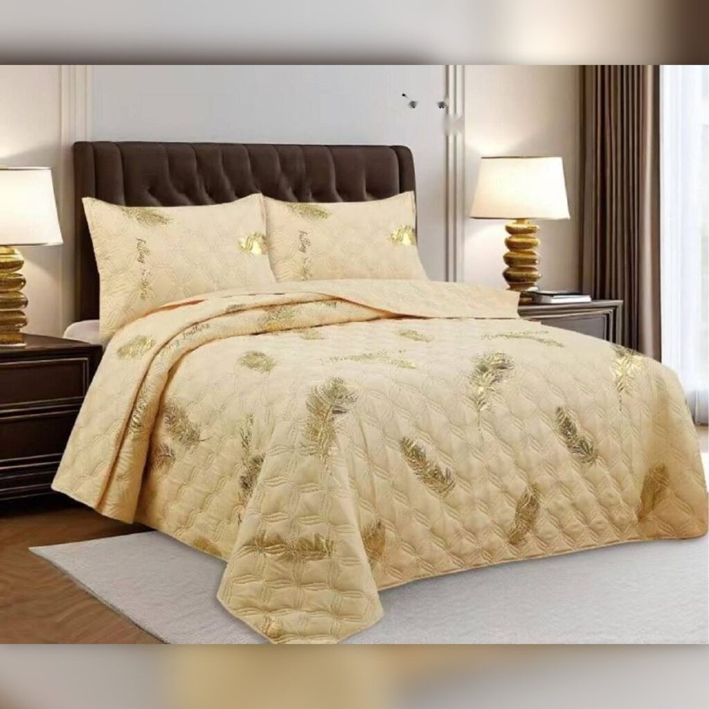 Couvre-lit Gold 3 pièces 240×220 cm - كوفرلي رقيق Gold 3 قطع 240×220