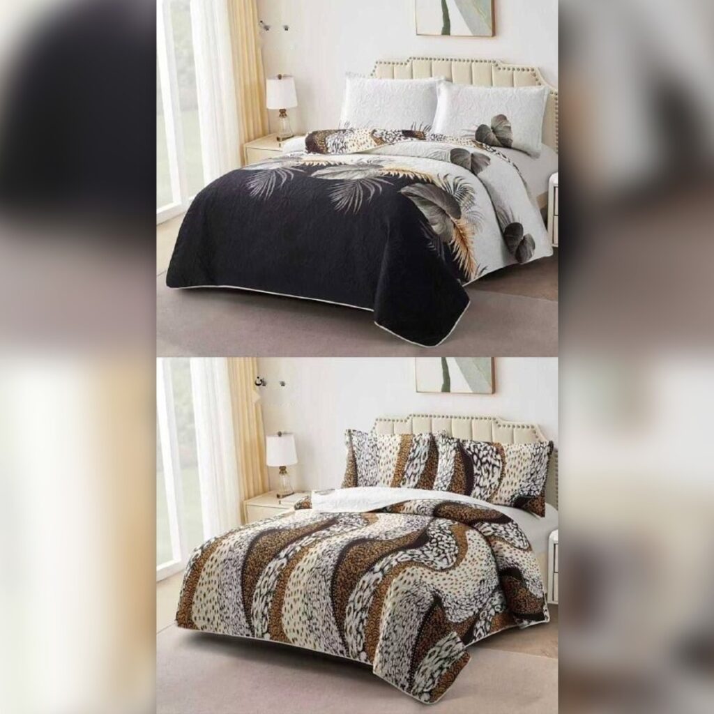 Couvre-lit réversible 3 pièces 240×220 cm - كوفرلي رقيق دوبل فاص 3 قطع 240×220