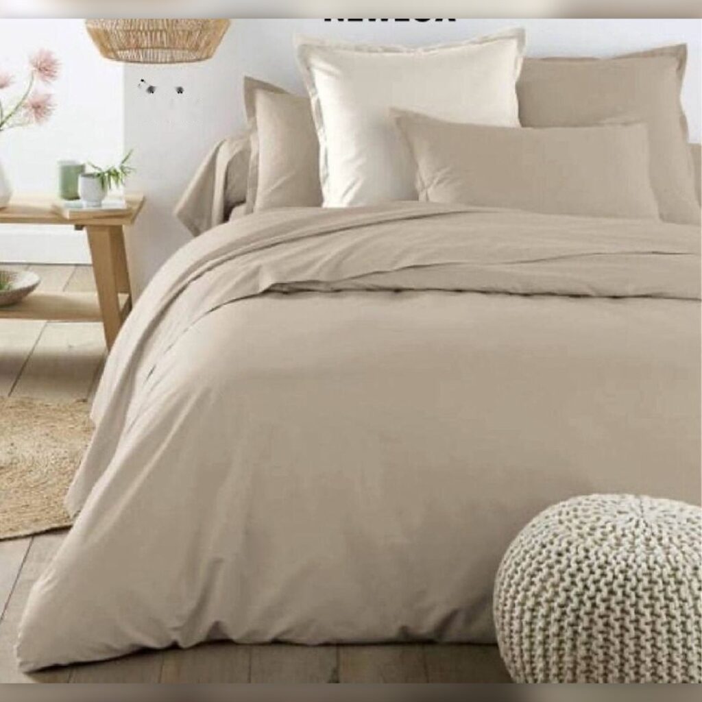 Housse de couette zippée + 2 taies 240×220 cm - غطاء المانطة بالسنسلة مع مخدتين 240×220