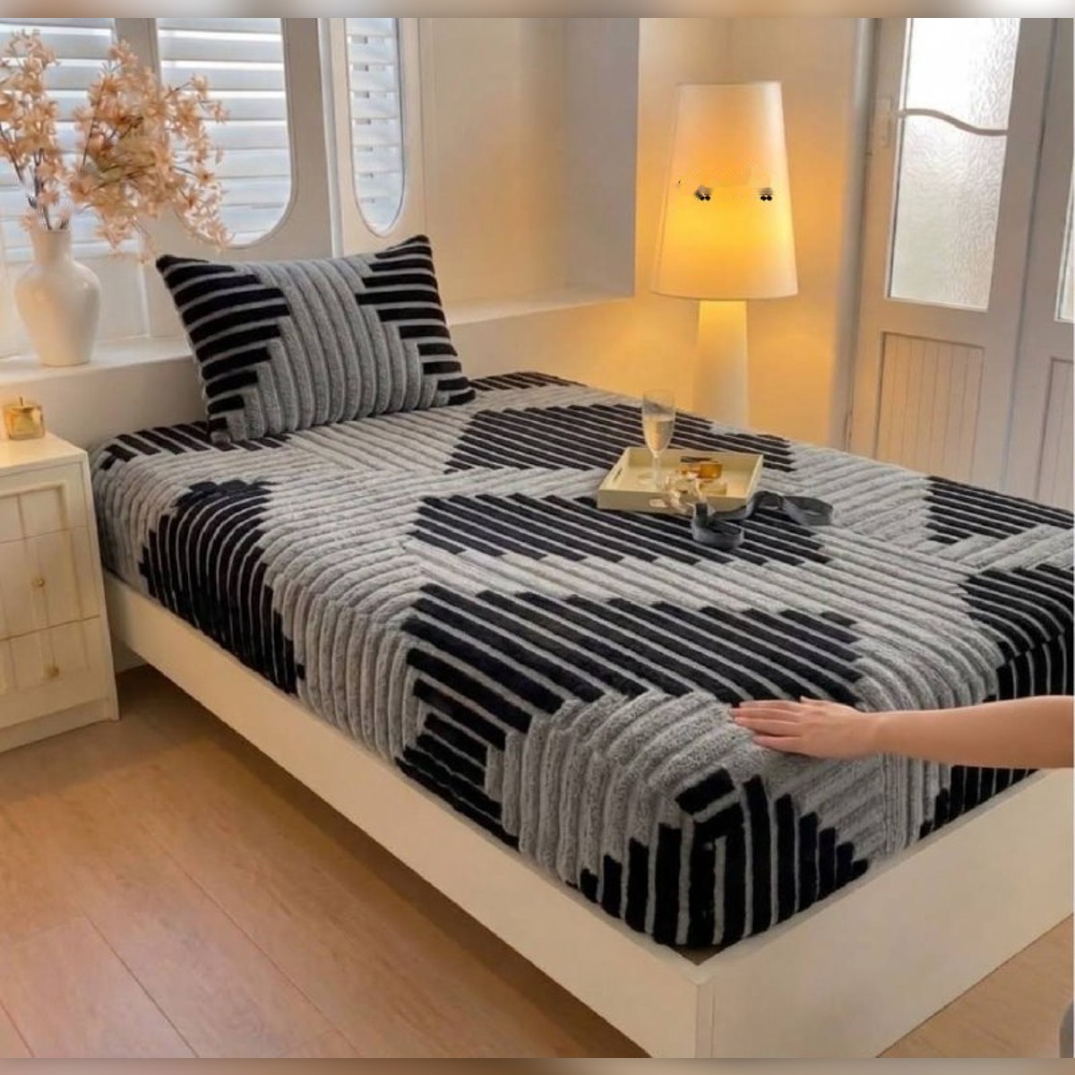Drap-housse tricot 1 place avec taie d'oreiller - ملاية تريكو بلاستيك لسرير فردي مع غطاء مخدة