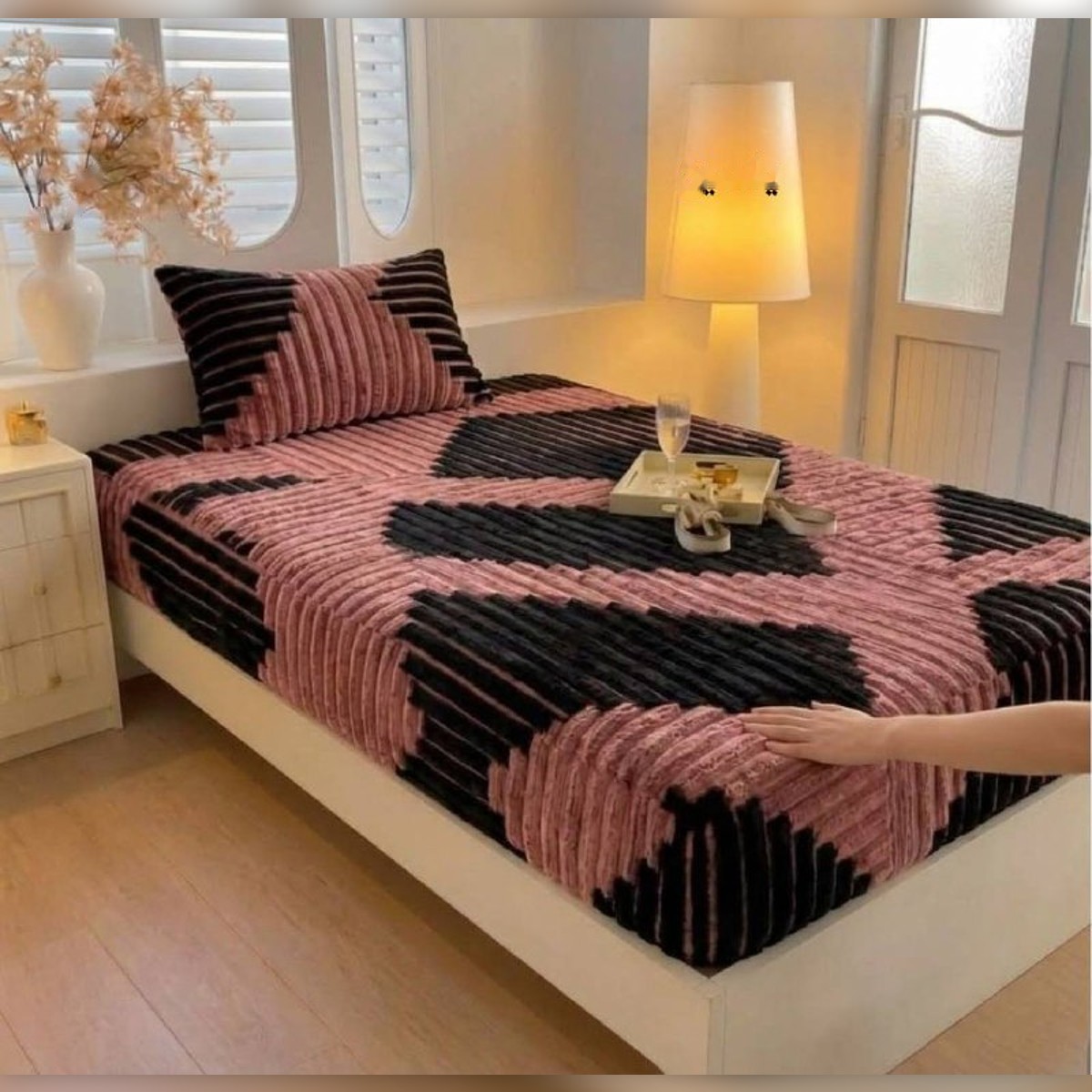 Drap-housse tricot 1 place avec taie d'oreiller - ملاية تريكو بلاستيك لسرير فردي مع غطاء مخدة