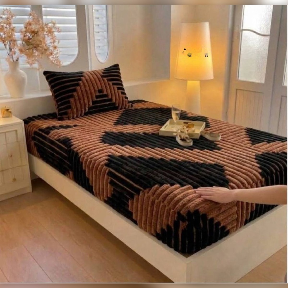 Drap-housse tricot 1 place avec taie d'oreiller - ملاية تريكو بلاستيك لسرير فردي مع غطاء مخدة