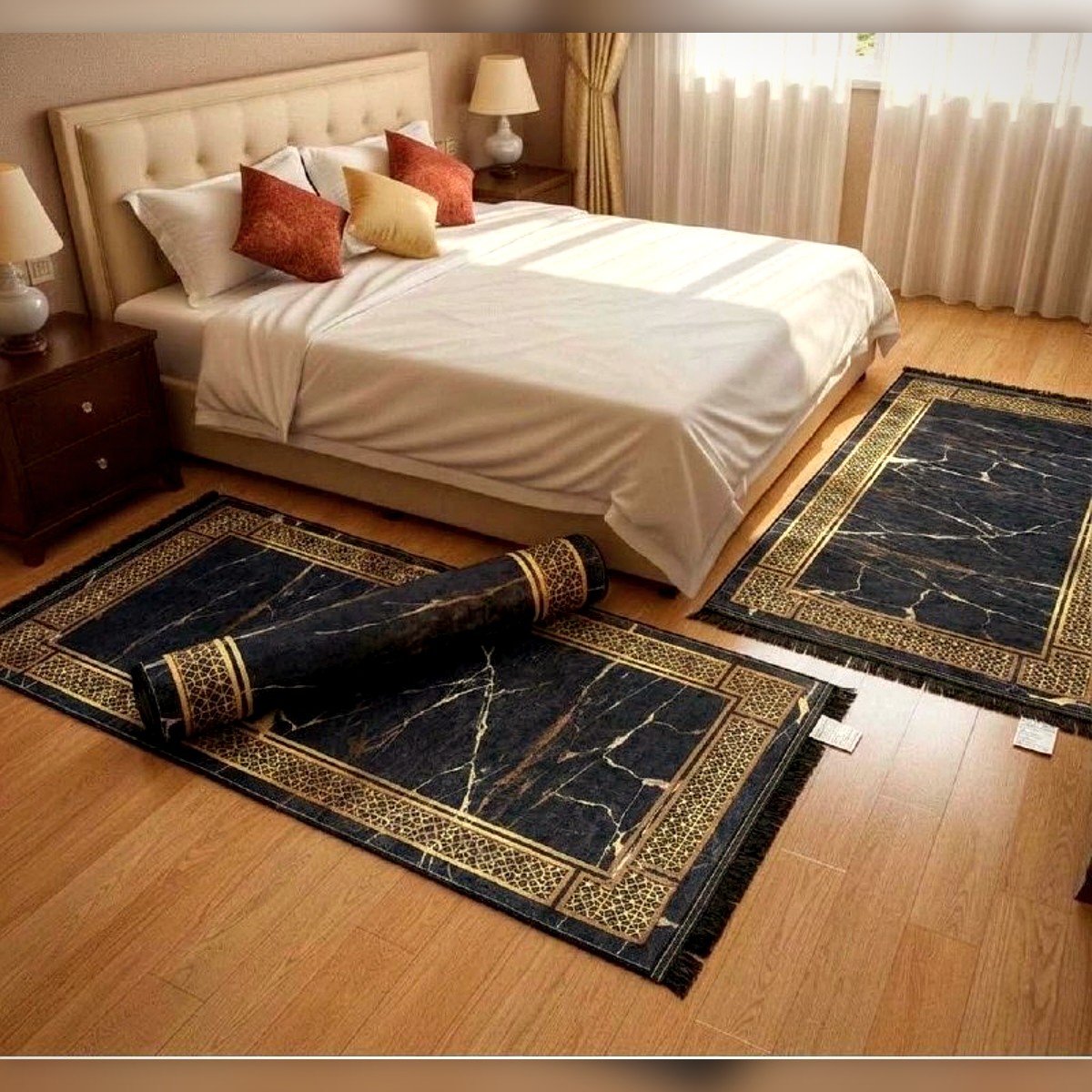 Tapis 3D pour chambre à coucher, lot de 3 Modèle 15 - زرابي 3D لبيت النعاس 3 قطع