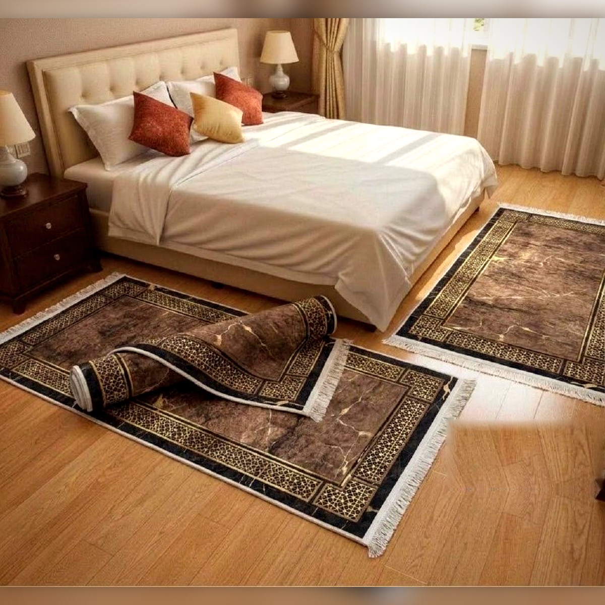 Tapis 3D pour chambre à coucher, lot de 3 Modèle 17 - زرابي 3D لبيت النعاس 3 قطع