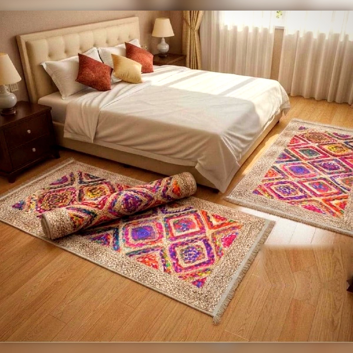 Tapis 3D pour chambre à coucher, lot de 3 Modèle 2 - زرابي 3D لبيت النعاس 3 قطع