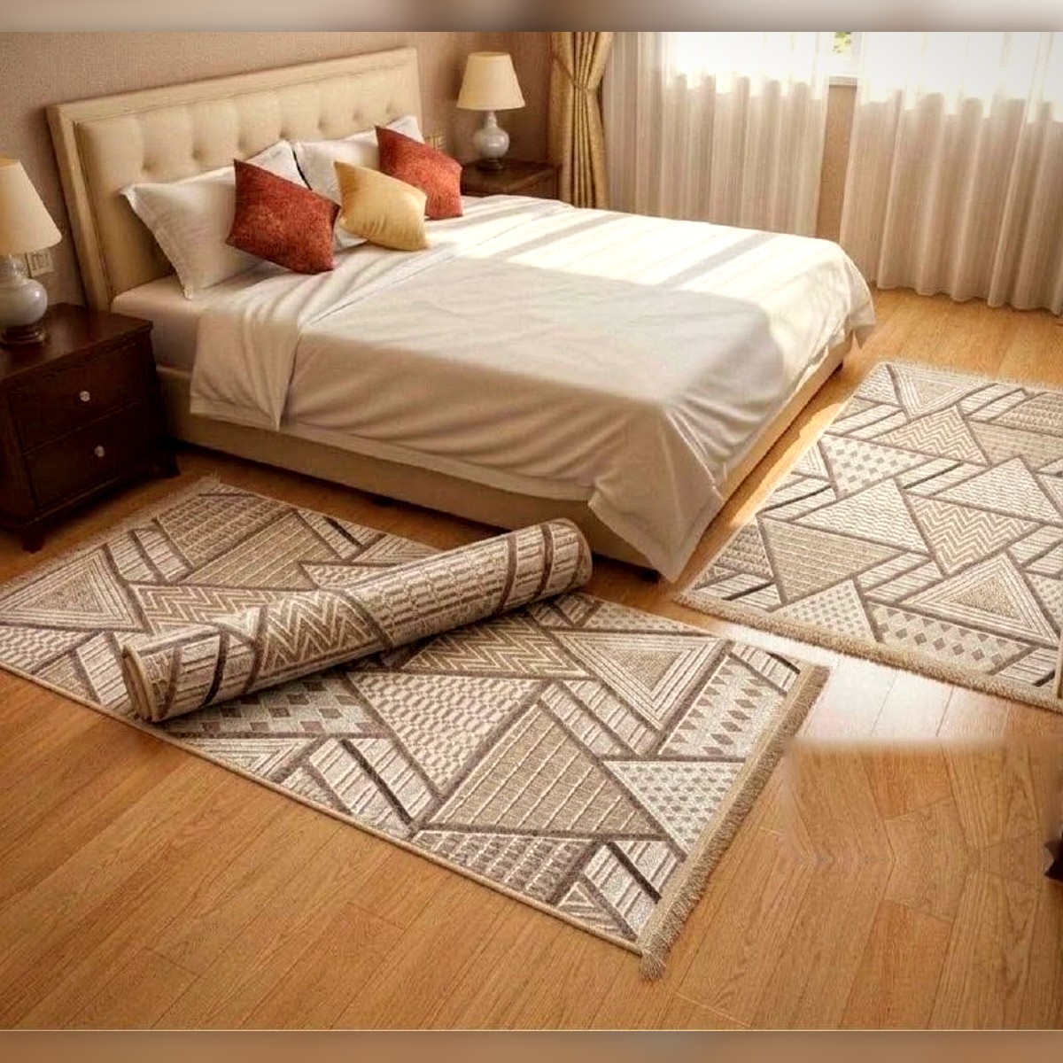 Tapis 3D pour chambre à coucher, lot de 3 Modèle 3 - زرابي 3D لبيت النعاس 3 قطع