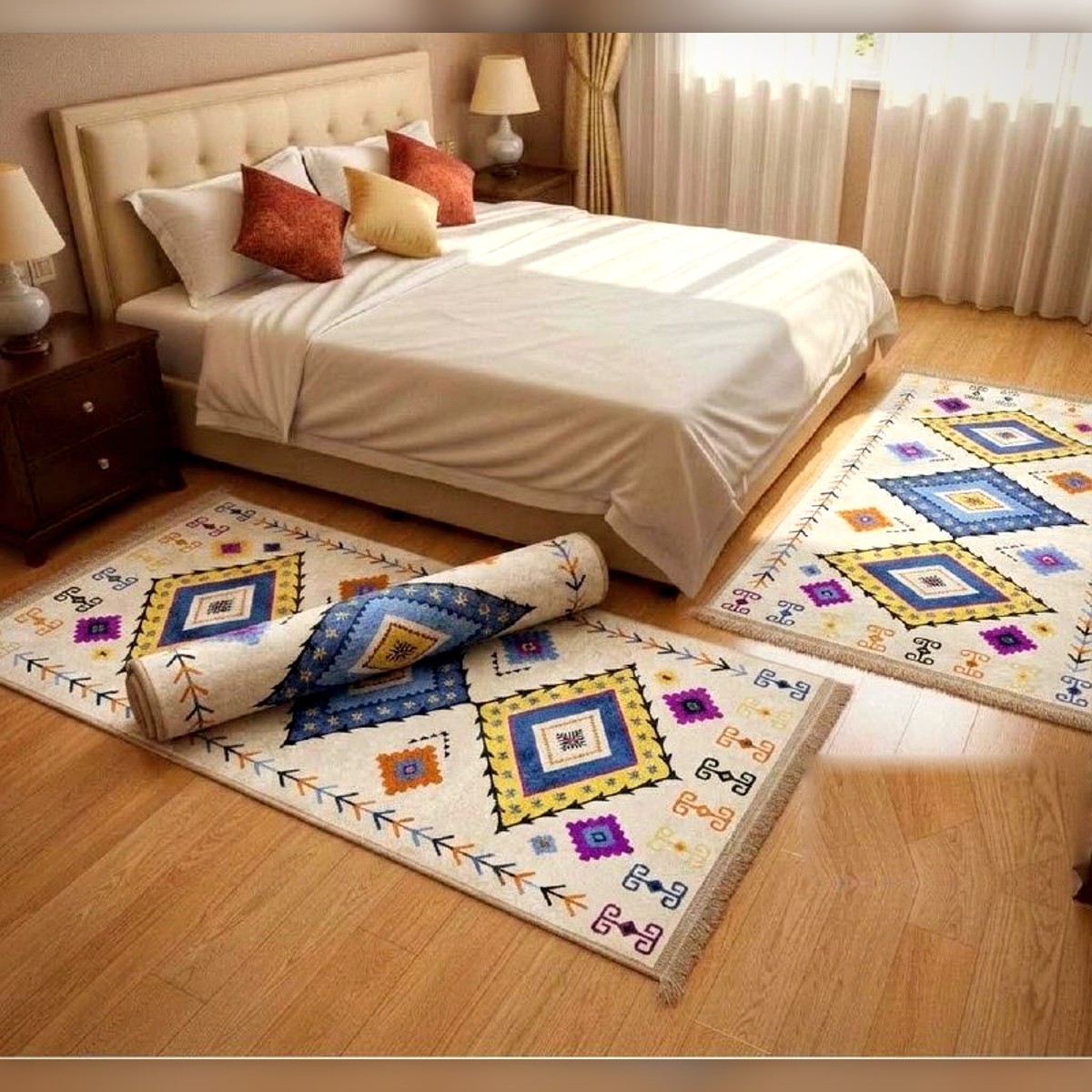 Tapis 3D pour chambre à coucher, lot de 3 Modèle 5 - زرابي 3D لبيت النعاس 3 قطع