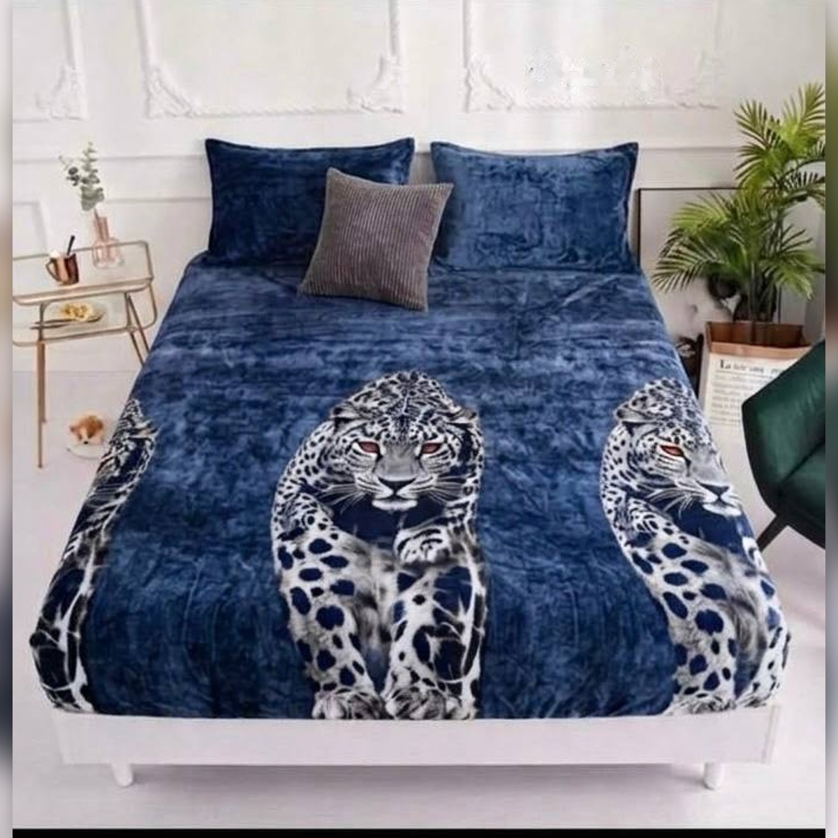 Parure de lit housse motif tigre, 3 pièces - مبرة النمر بلاستيك 3 قطع