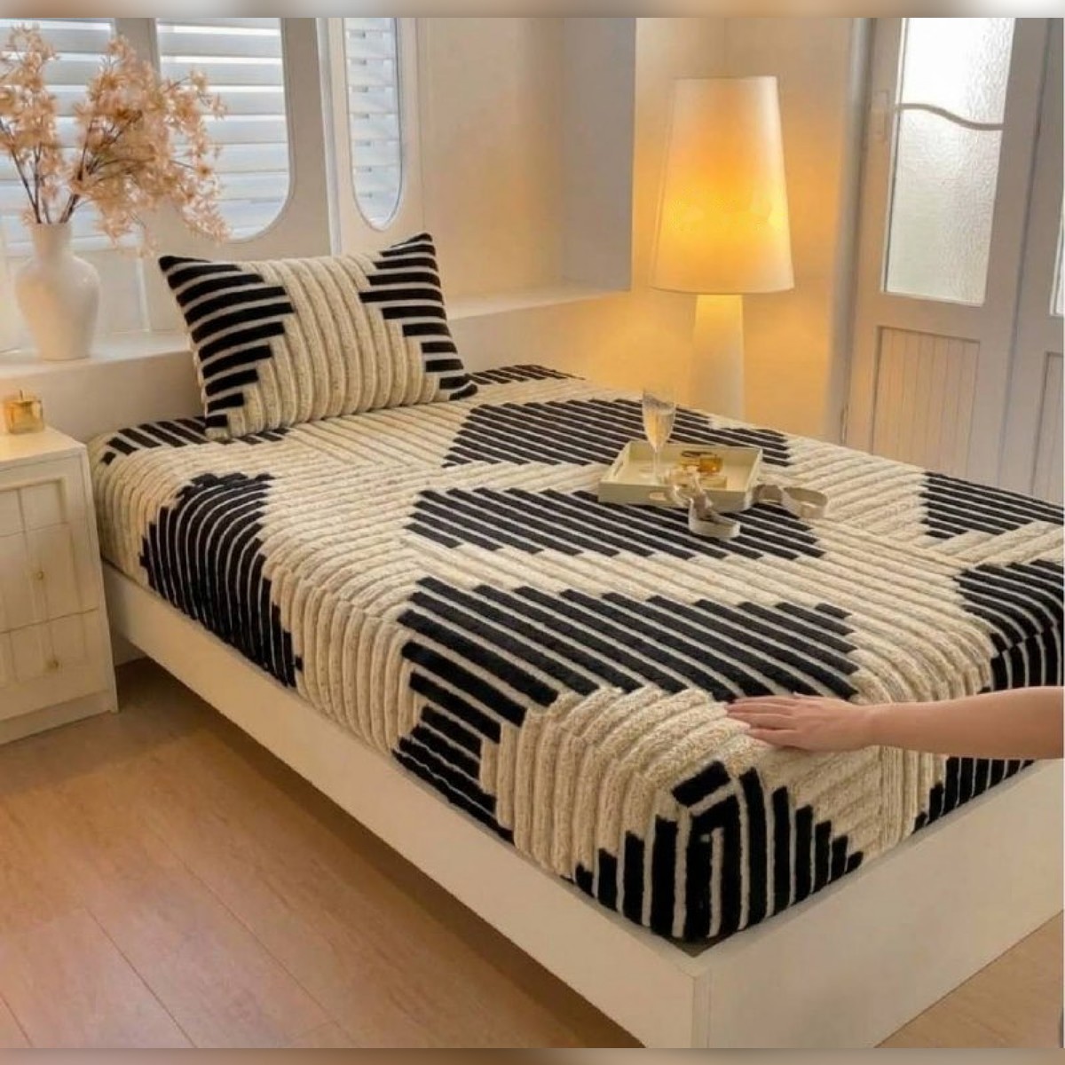 Drap-housse tricot 1 place avec taie d'oreiller - ملاية تريكو بلاستيك لسرير فردي مع غطاء مخدة