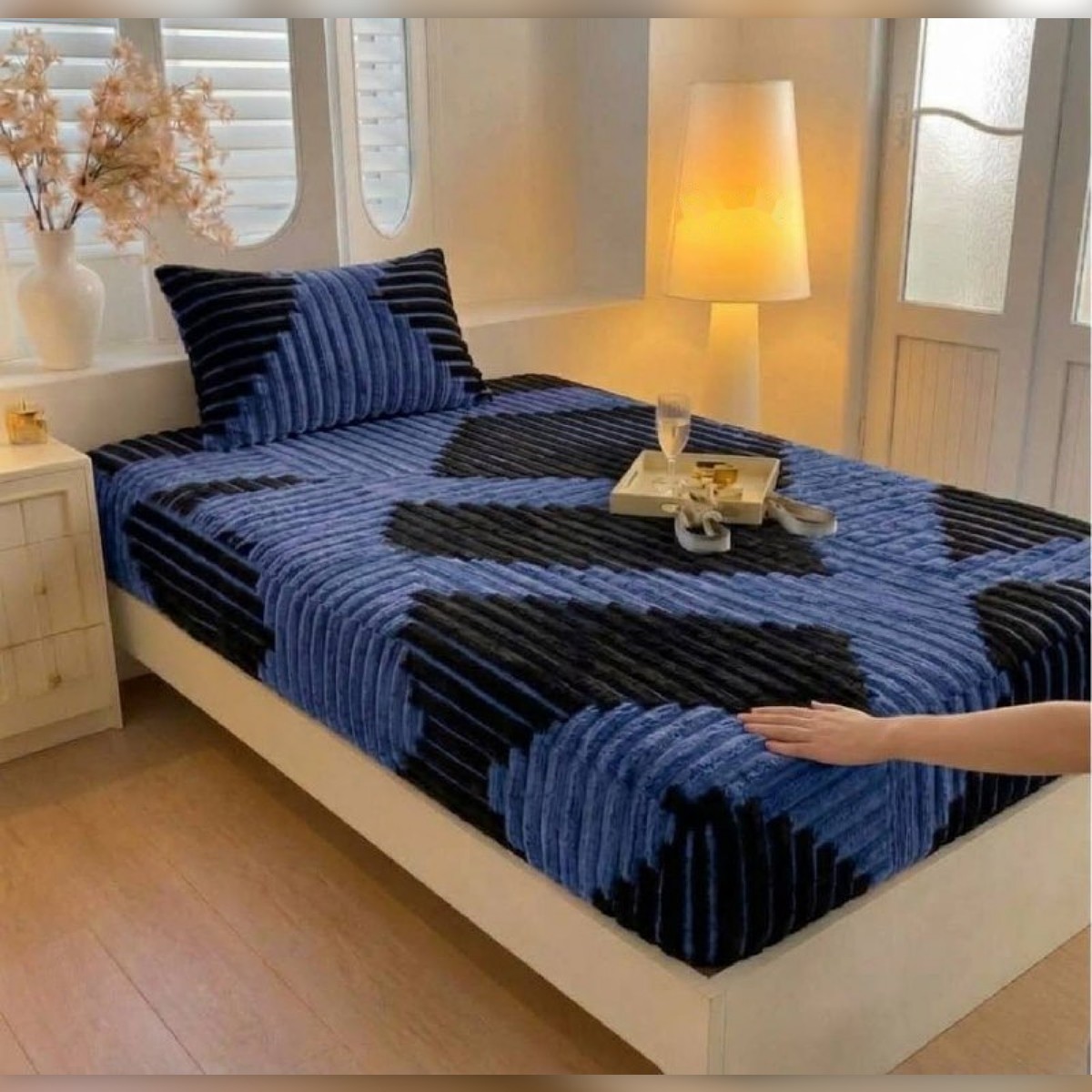 Drap-housse tricot 1 place avec taie d'oreiller - ملاية تريكو بلاستيك لسرير فردي مع غطاء مخدة