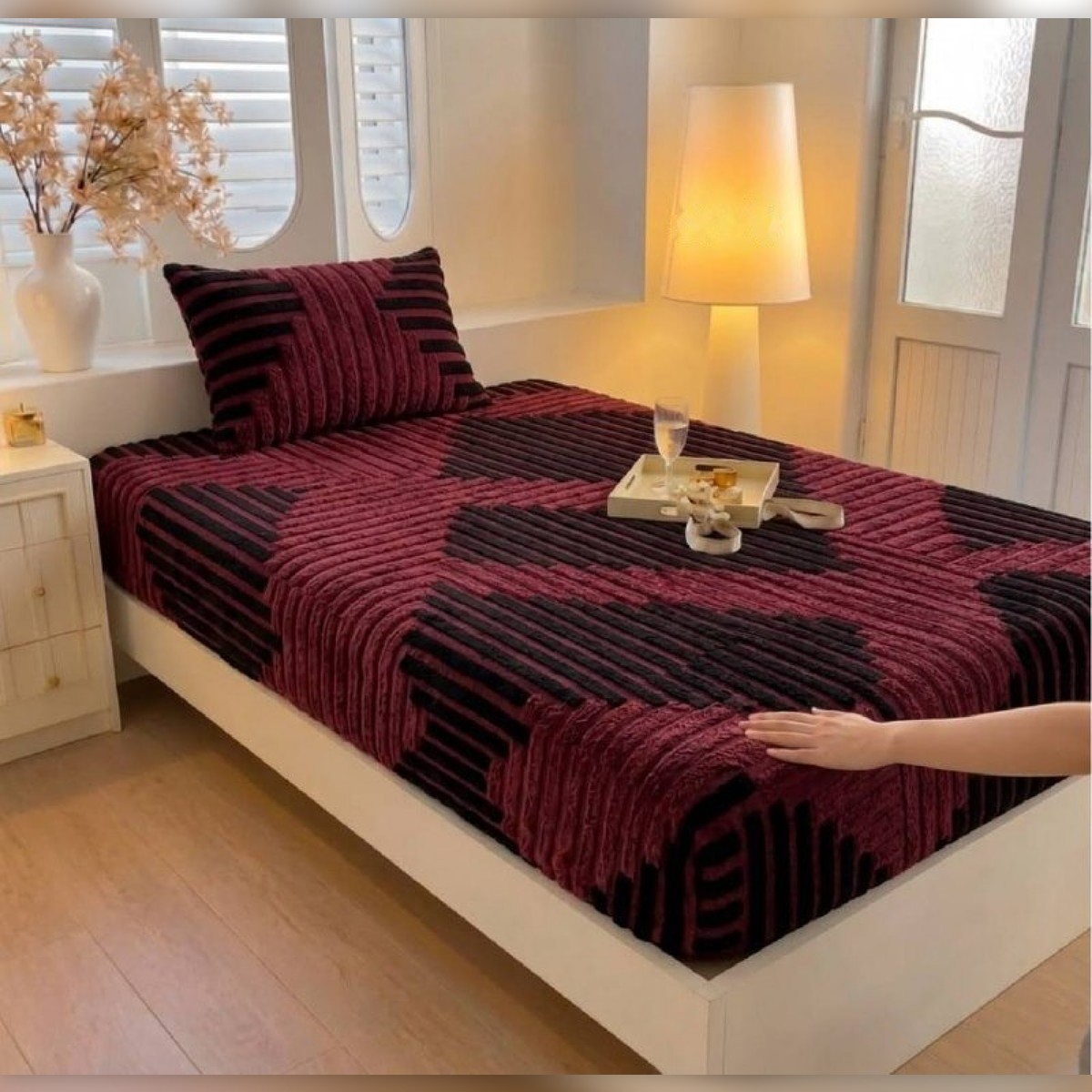Drap-housse tricot 1 place avec taie d'oreiller - ملاية تريكو بلاستيك لسرير فردي مع غطاء مخدة