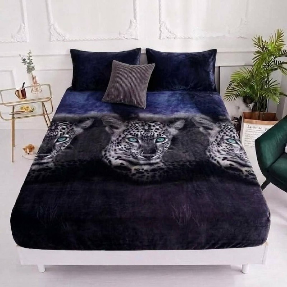Parure de lit housse motif tigre, 3 pièces - مبرة النمر بلاستيك 3 قطع